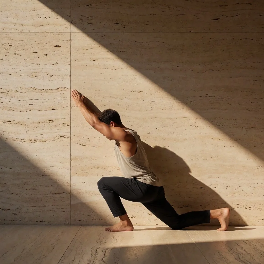 Man in a minimalist architectural space